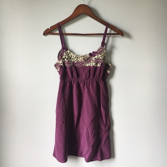 purple silk slip dress